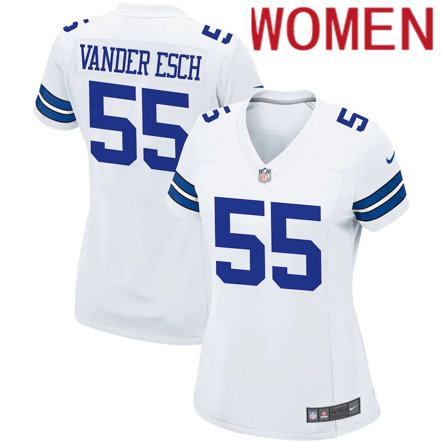 Women Dallas Cowboys 55 Leighton Vander Esch Nike White Game NFL Jersey